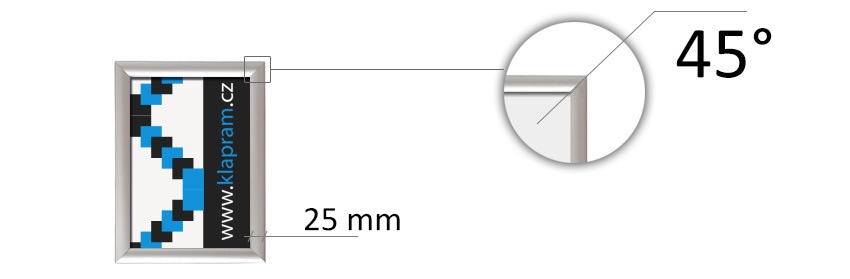 Plakátový rám - klaprám profil 25mm